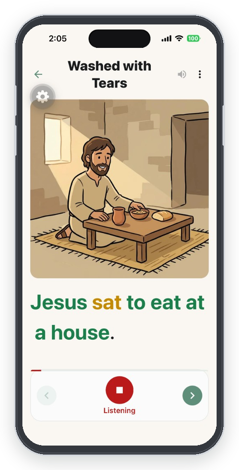 BibleGap Listen and Compare practice with listening state